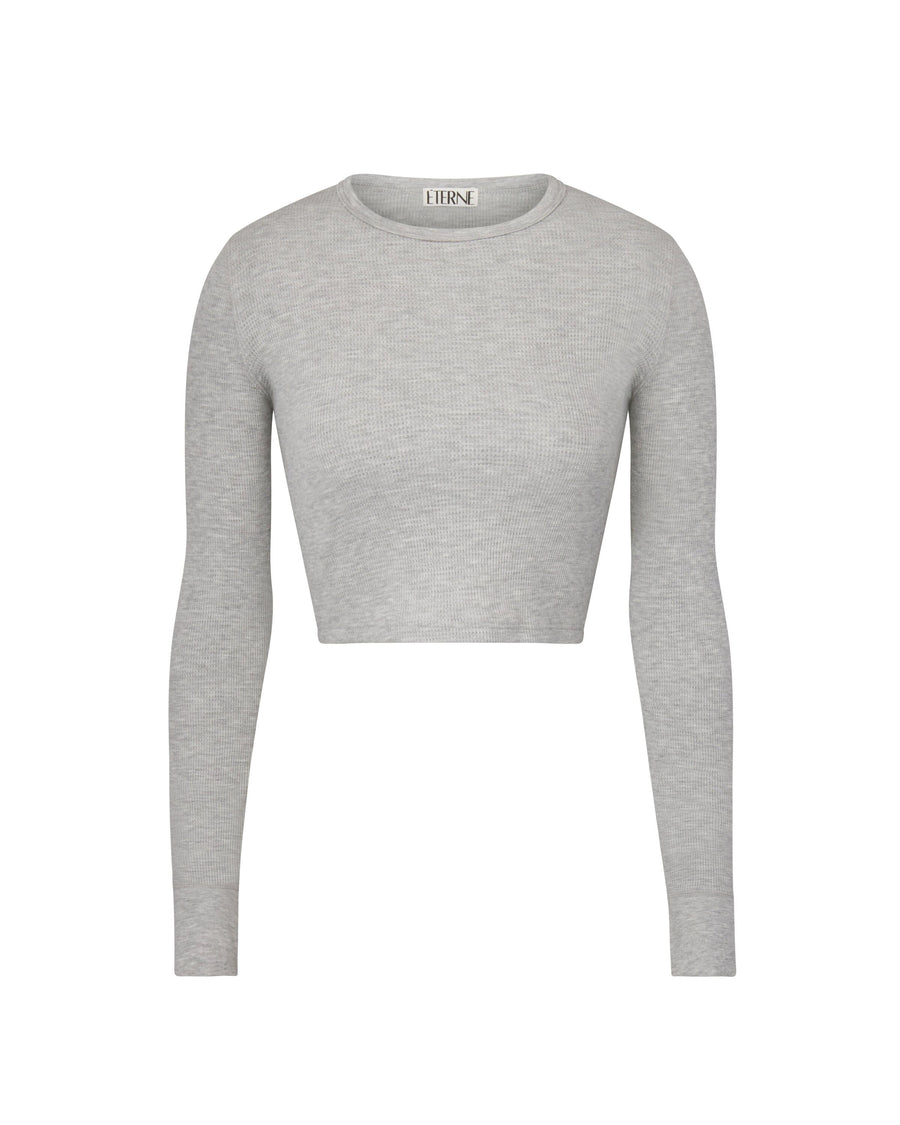 Cropped Long Sleeve Thermal Heather Grey Thermal Eterne 