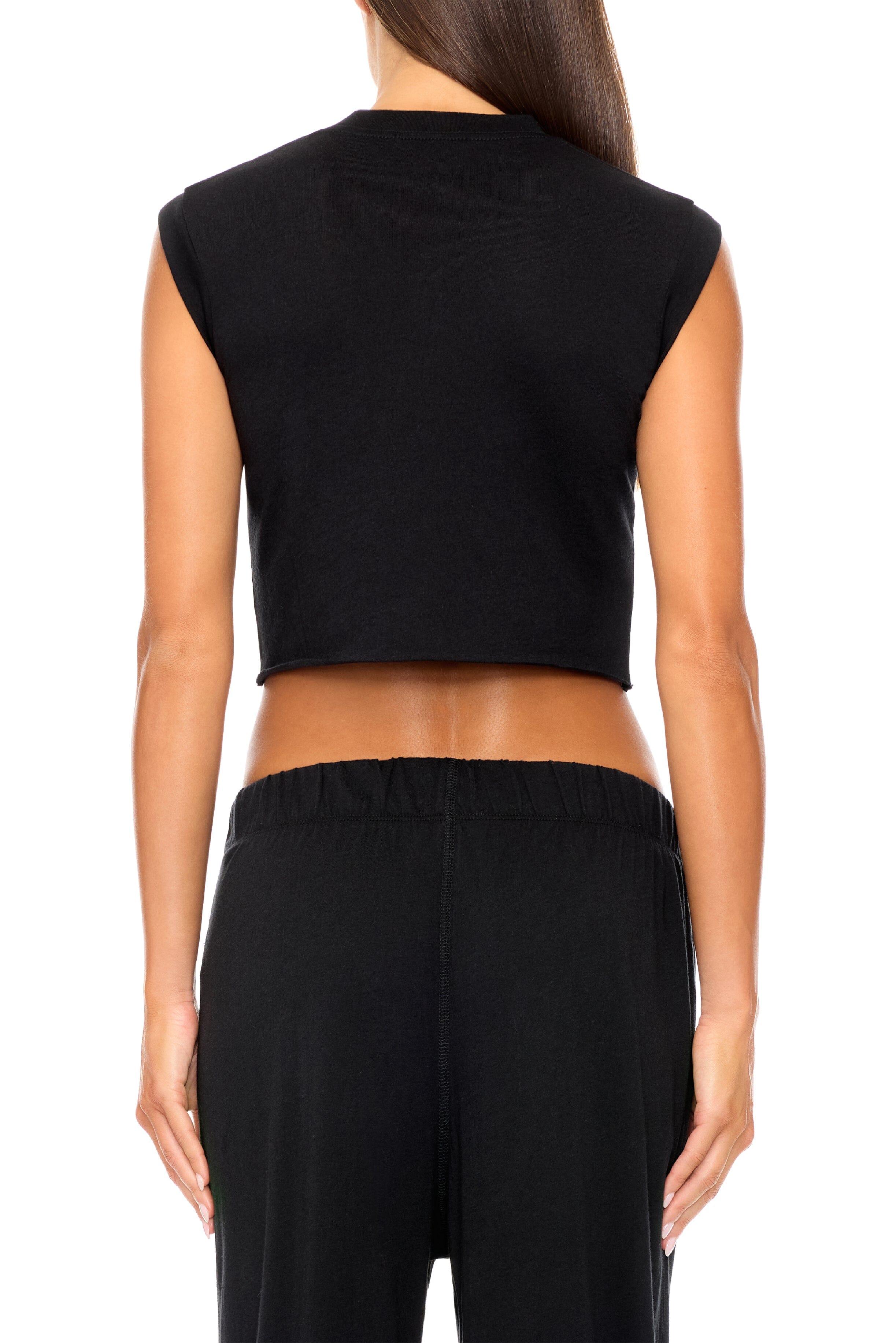 CROPPED MUSCLE TANK BLACK TANKS ÉTERNE 