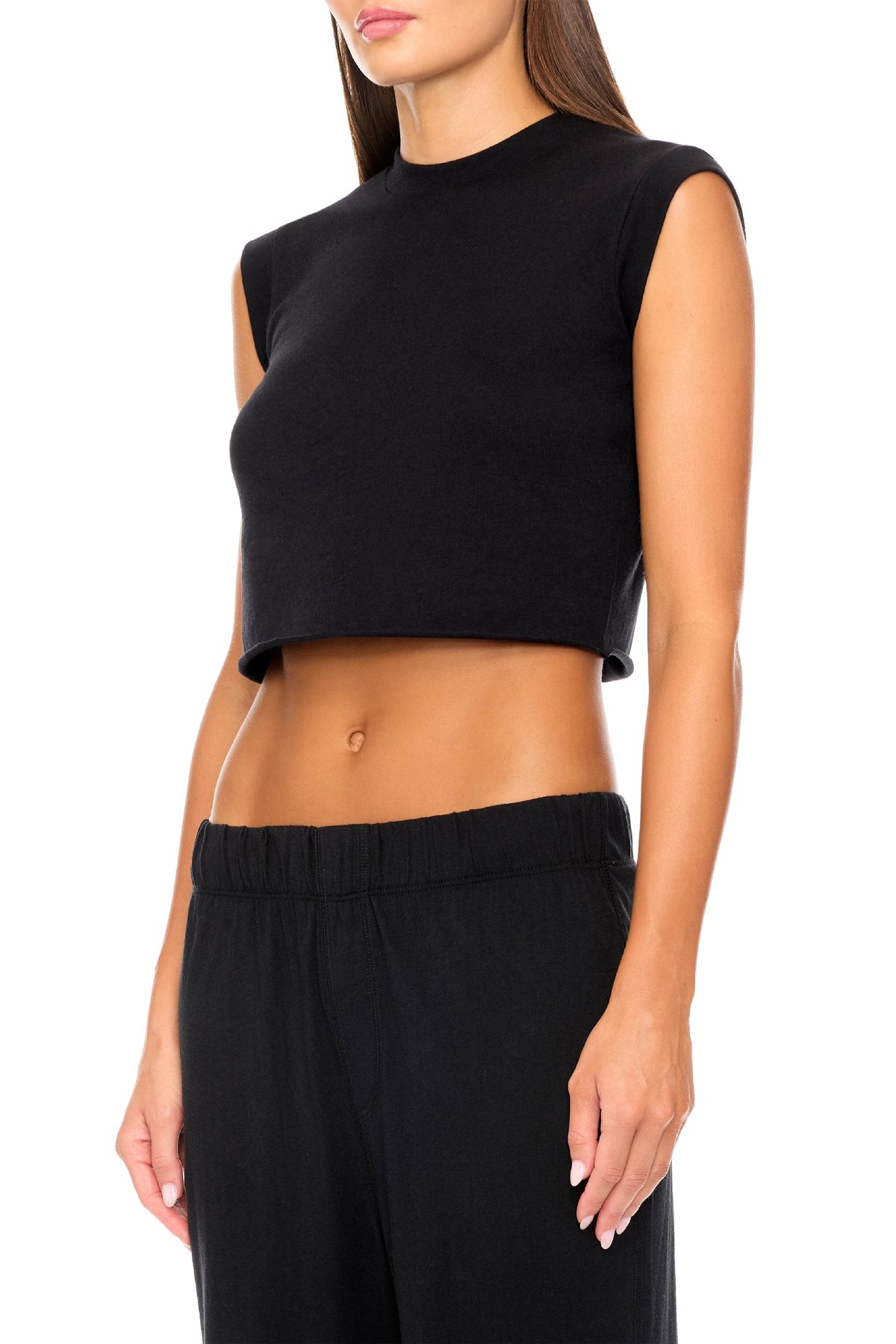 CROPPED MUSCLE TANK BLACK TANKS ÉTERNE 