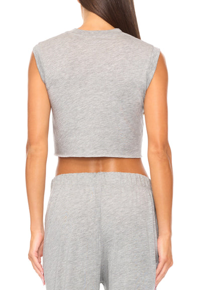 CROPPED MUSCLE TANK HEATHER GREY TANKS ÉTERNE 