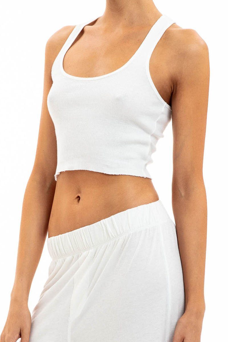 CROPPED RIBBED RACERBACK TANK IVORY Tank Eterne 