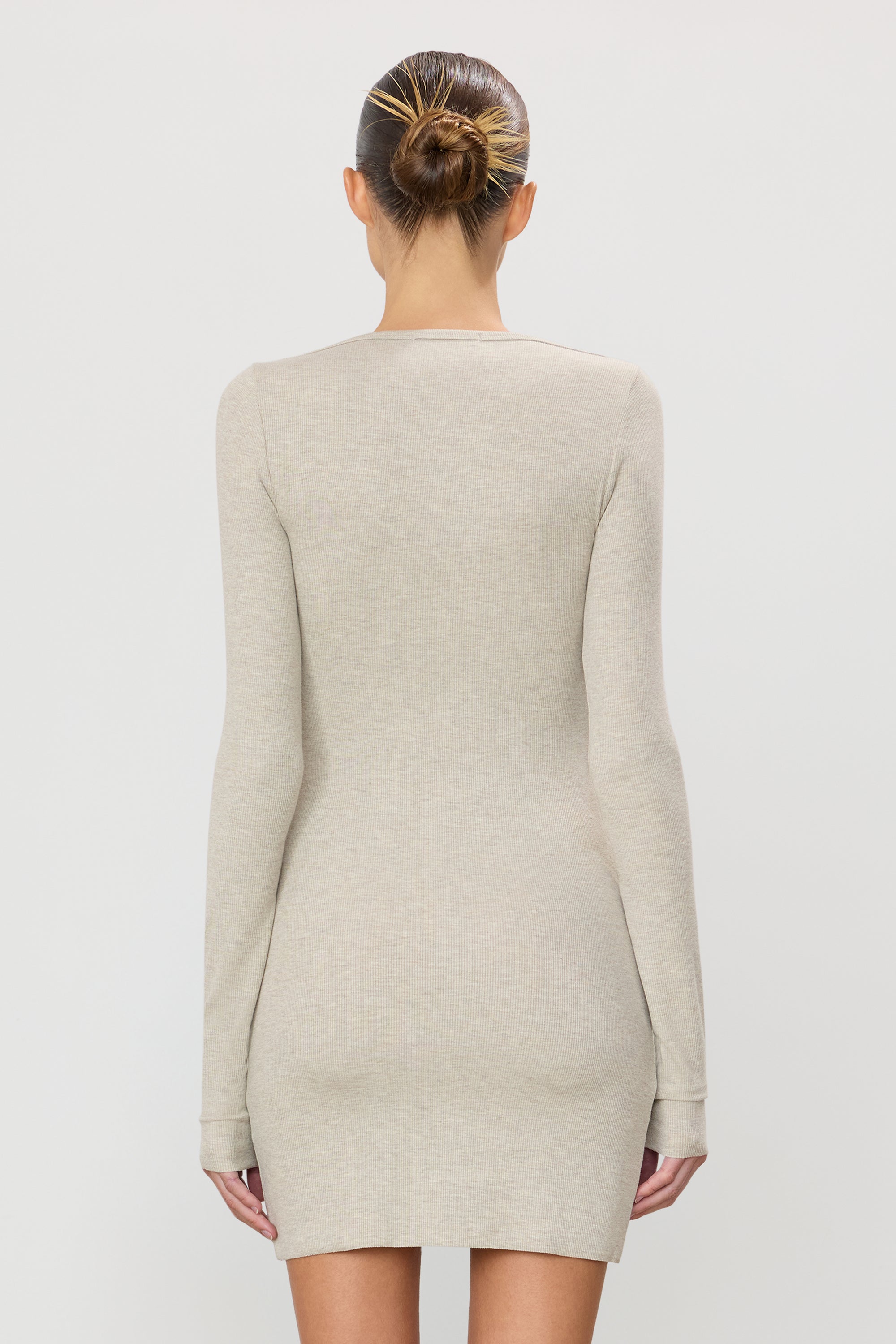 LONG SLEEVE BOATNECK MINI DRESS LONG SLEEVE BOATNECK MINI DRESS