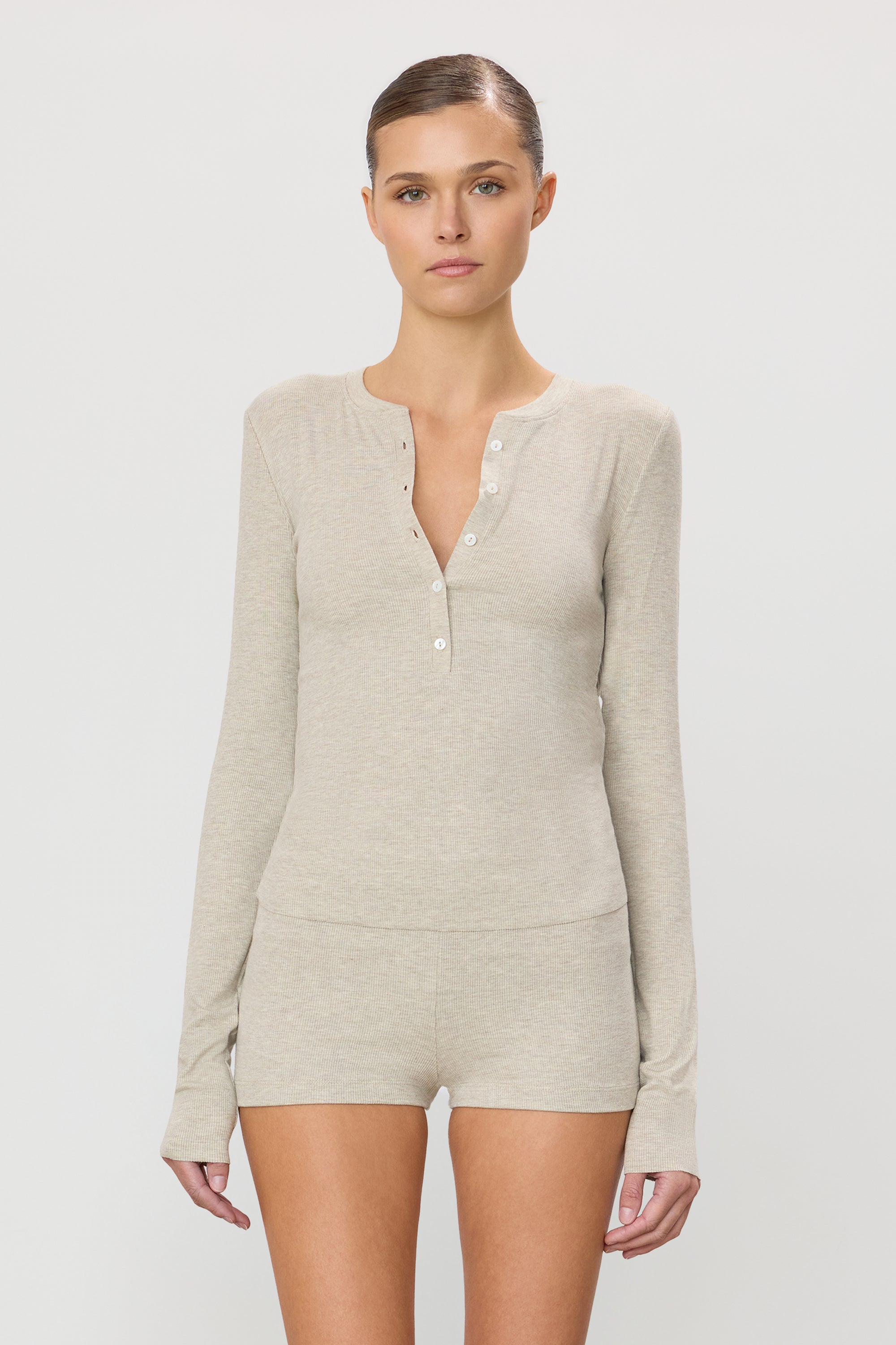 LONG SLEEVE HENLEY TOP