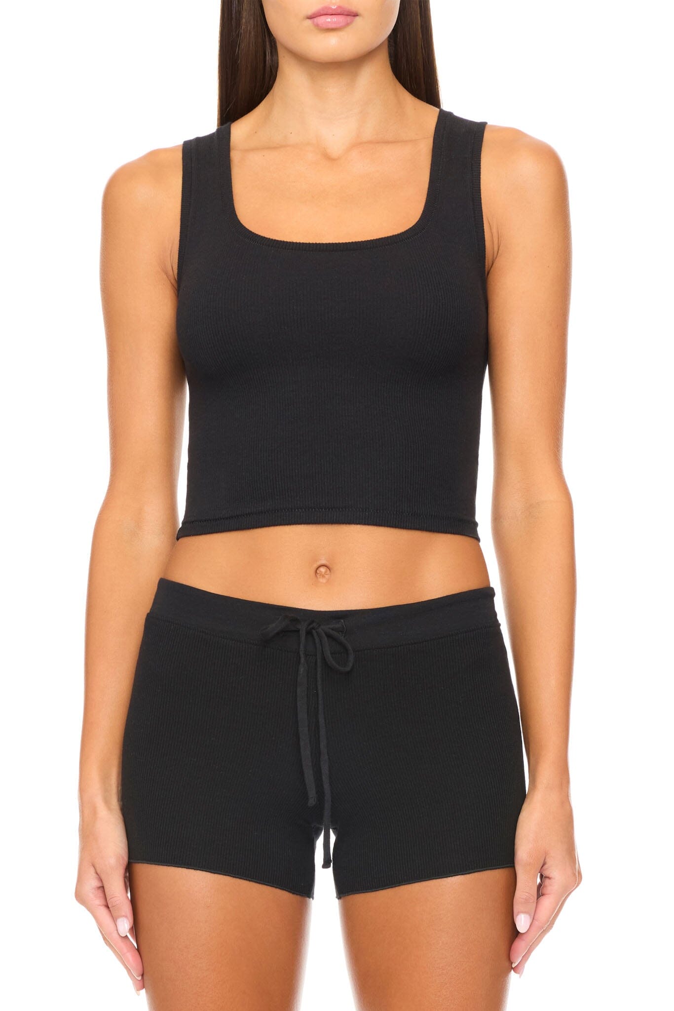 DRAWSTRING SHORT BLACK BOTTOMS ÉTERNE 