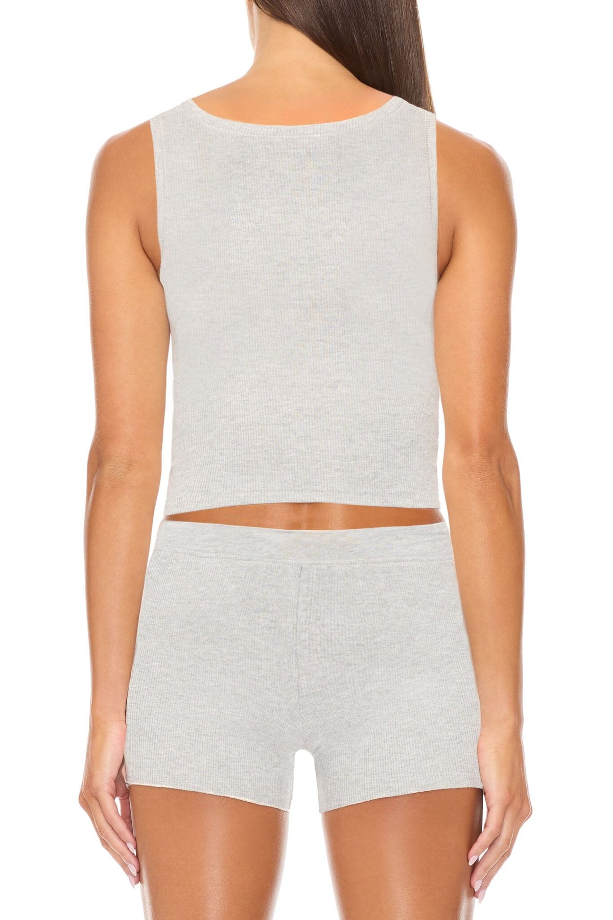 DRAWSTRING SHORT HEATHER GREY BOTTOMS ÉTERNE 