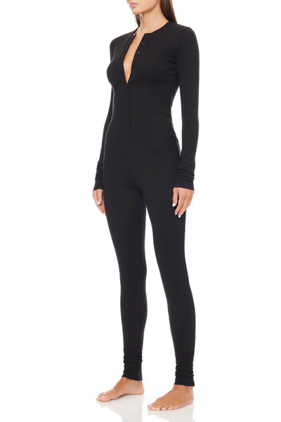 Henley Onesie Black CATSUIT ÉTERNE 