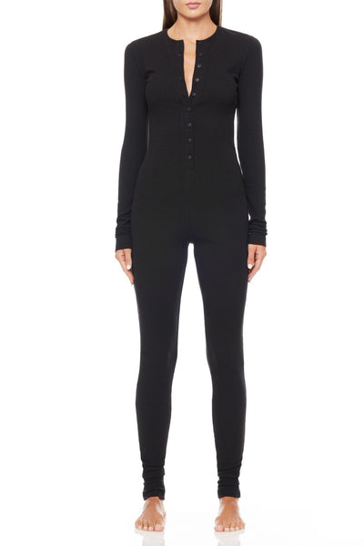 Henley Onesie Black CATSUIT ÉTERNE 