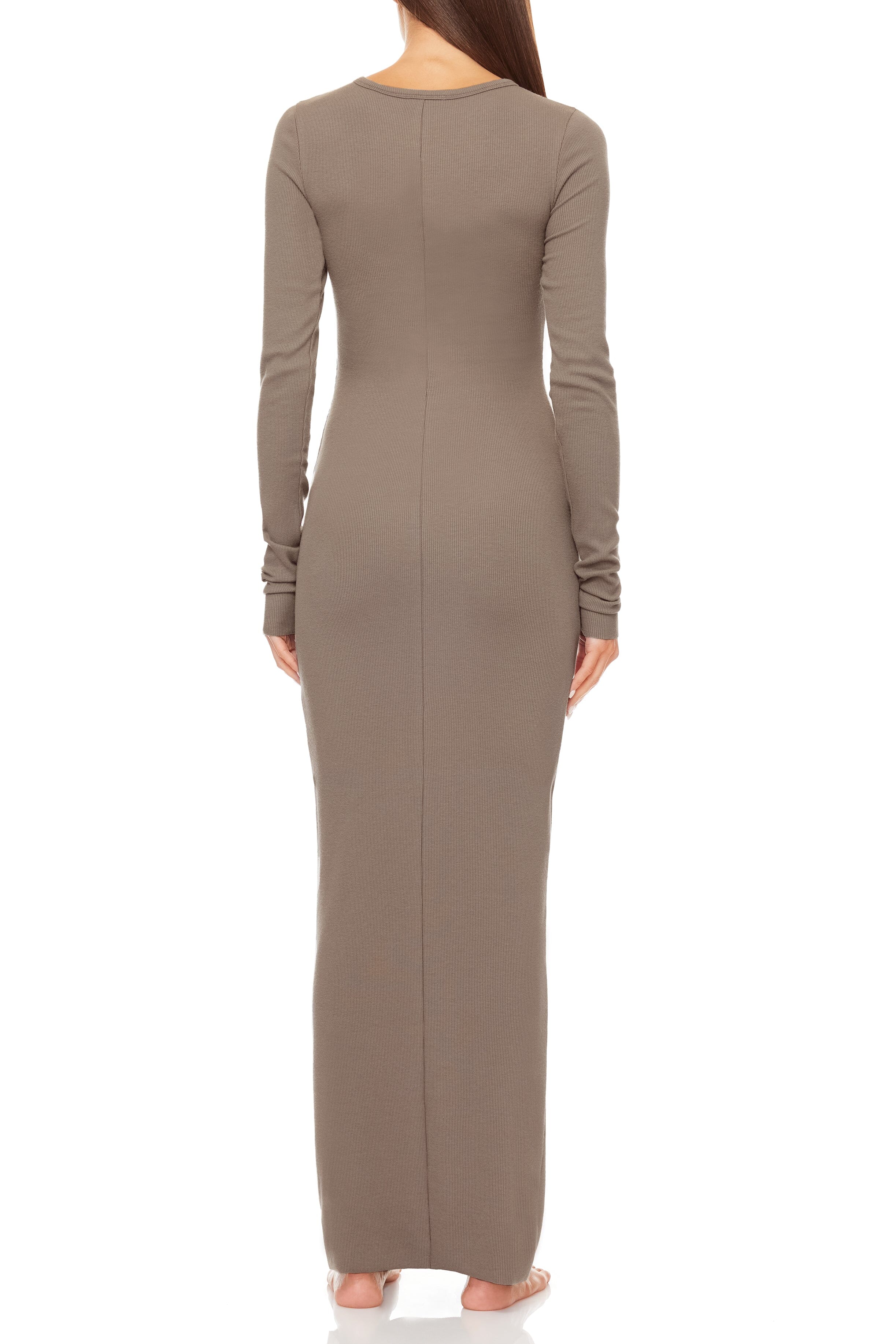 Long Sleeve Crewneck Maxi Dress Clay DRESSES ÉTERNE 