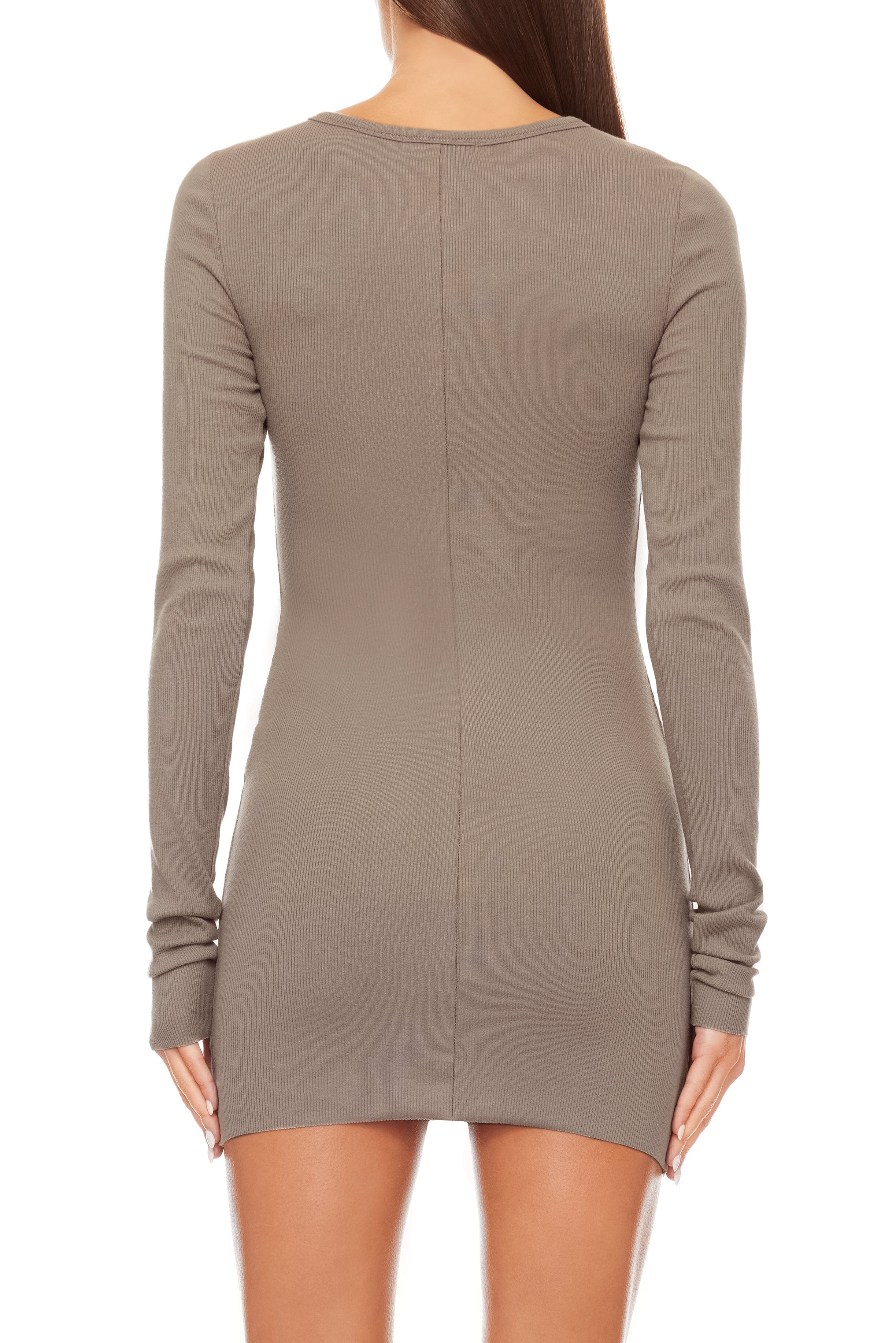 Long Sleeve Crewneck Mini Dress Clay DRESSES ÉTERNE 