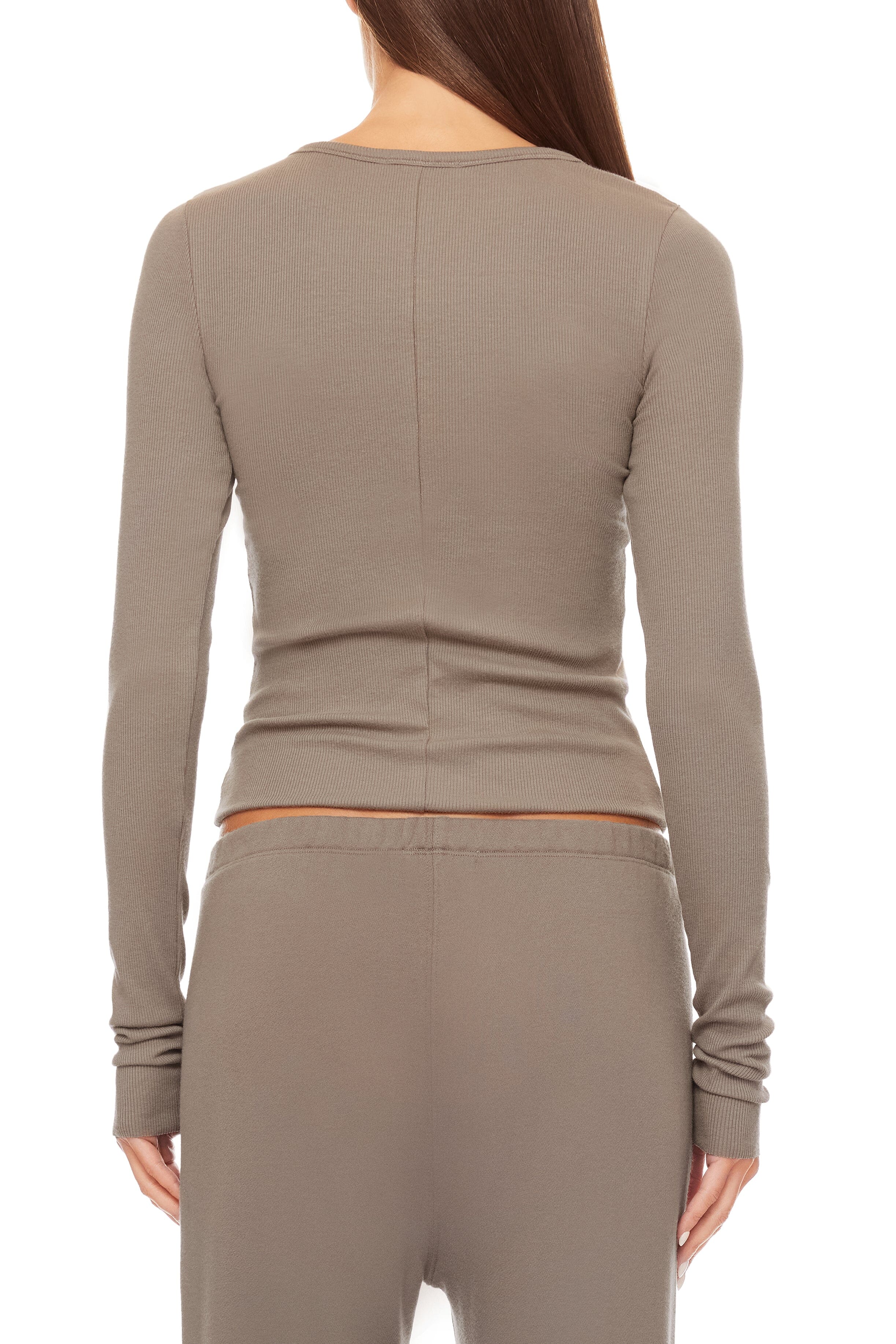 Long Sleeve Fitted Top Clay TOPS ÉTERNE 