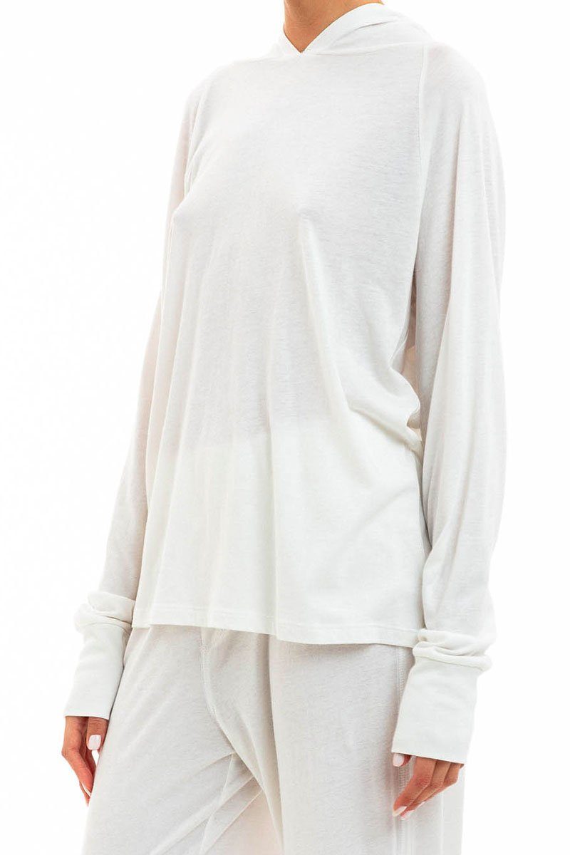 LONG SLEEVE HOODIE T-SHIRT IVORY Shirts Eterne 