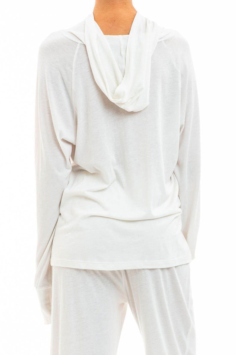 LONG SLEEVE HOODIE T-SHIRT IVORY Shirts Eterne 