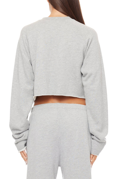 Long Sleeve Raglan Sweatshirt Heather Grey TERRY ÉTERNE 