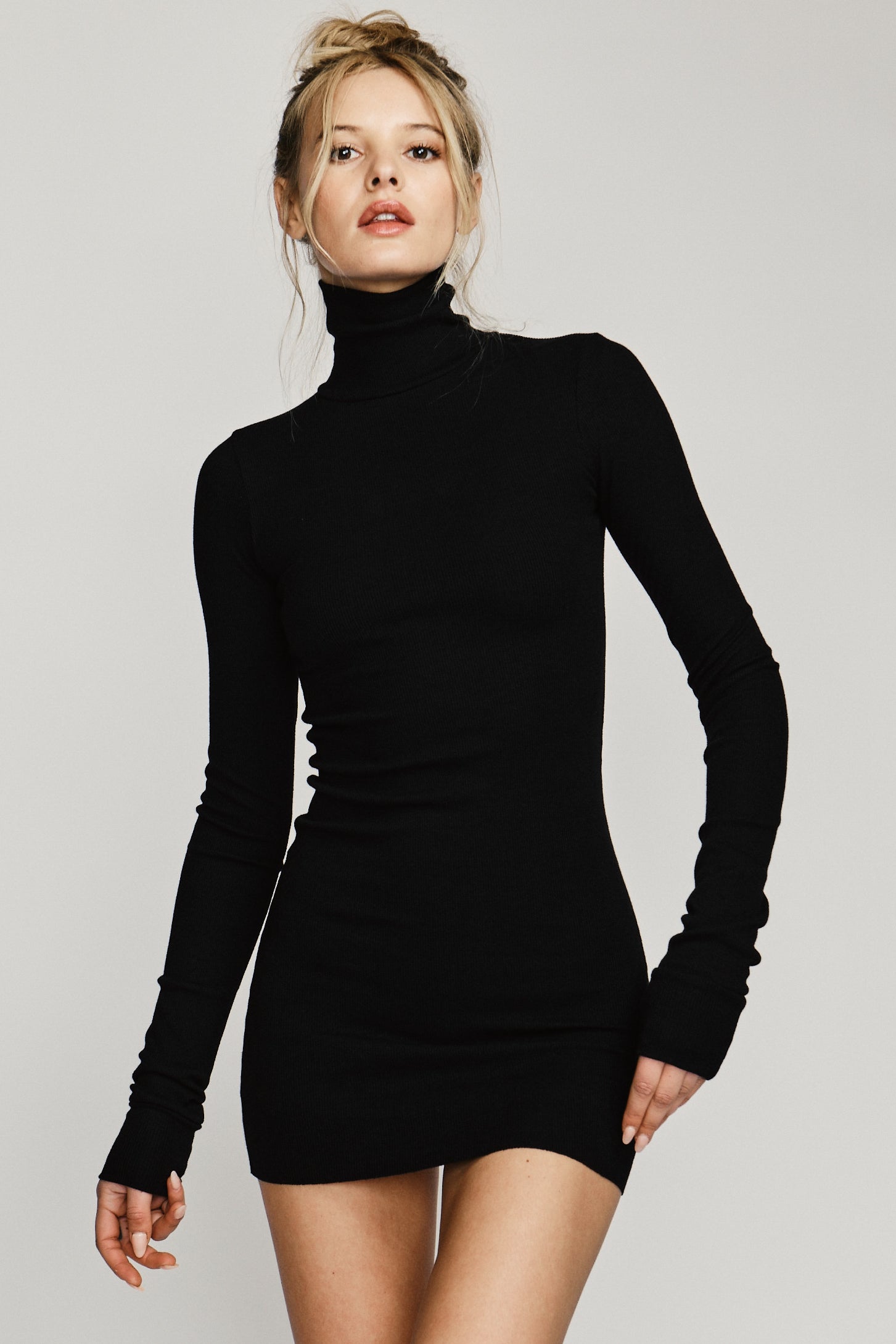 Long polo neck dress best sale