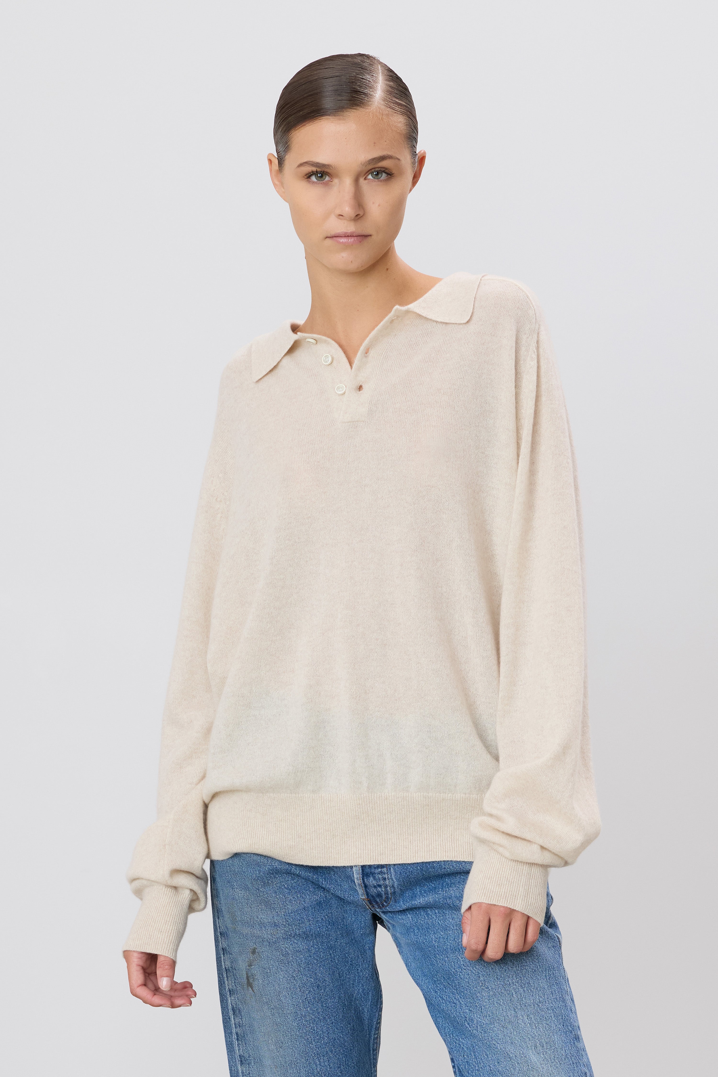 BRADY CASHMERE SWEATER HEATHER OATMEAL