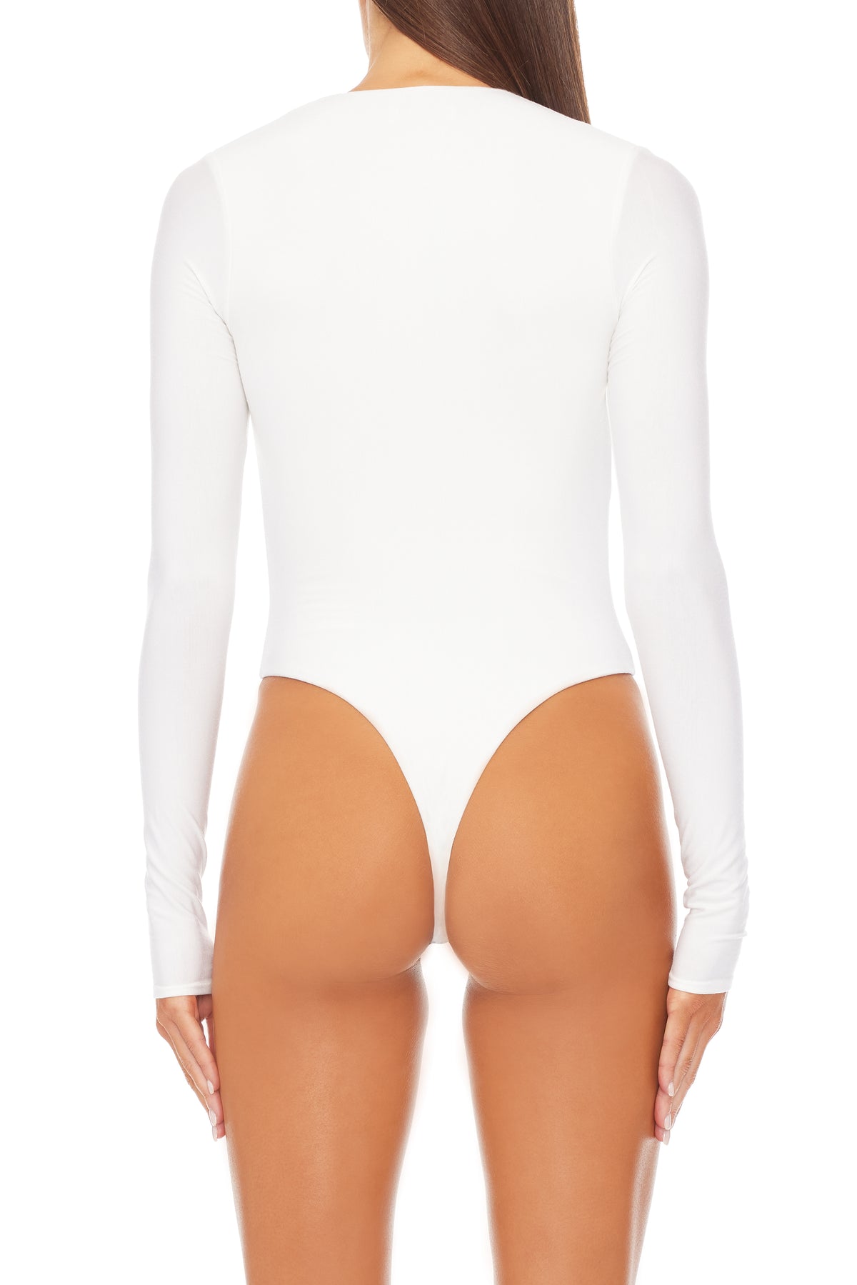 Long Sleeve Deep V Bodysuit Ivory