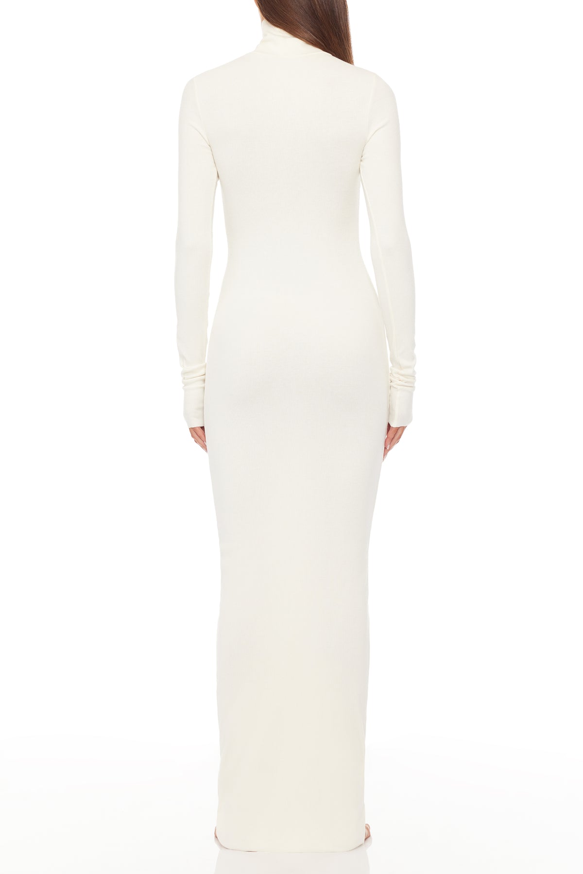 Long Sleeve Turtleneck Maxi Dress Cream