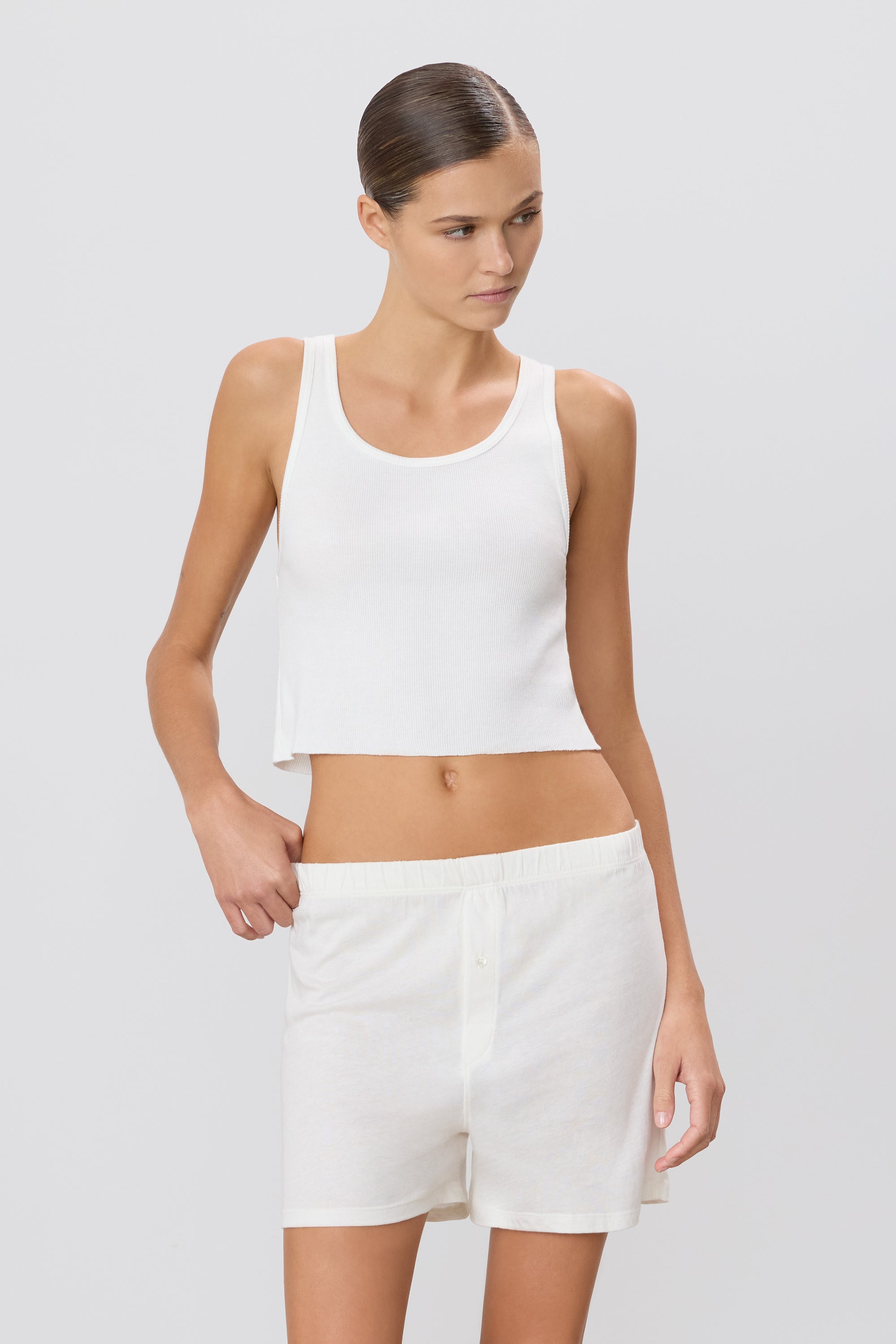 CROPPED SCOOP NECK TANK - ÉTERNE