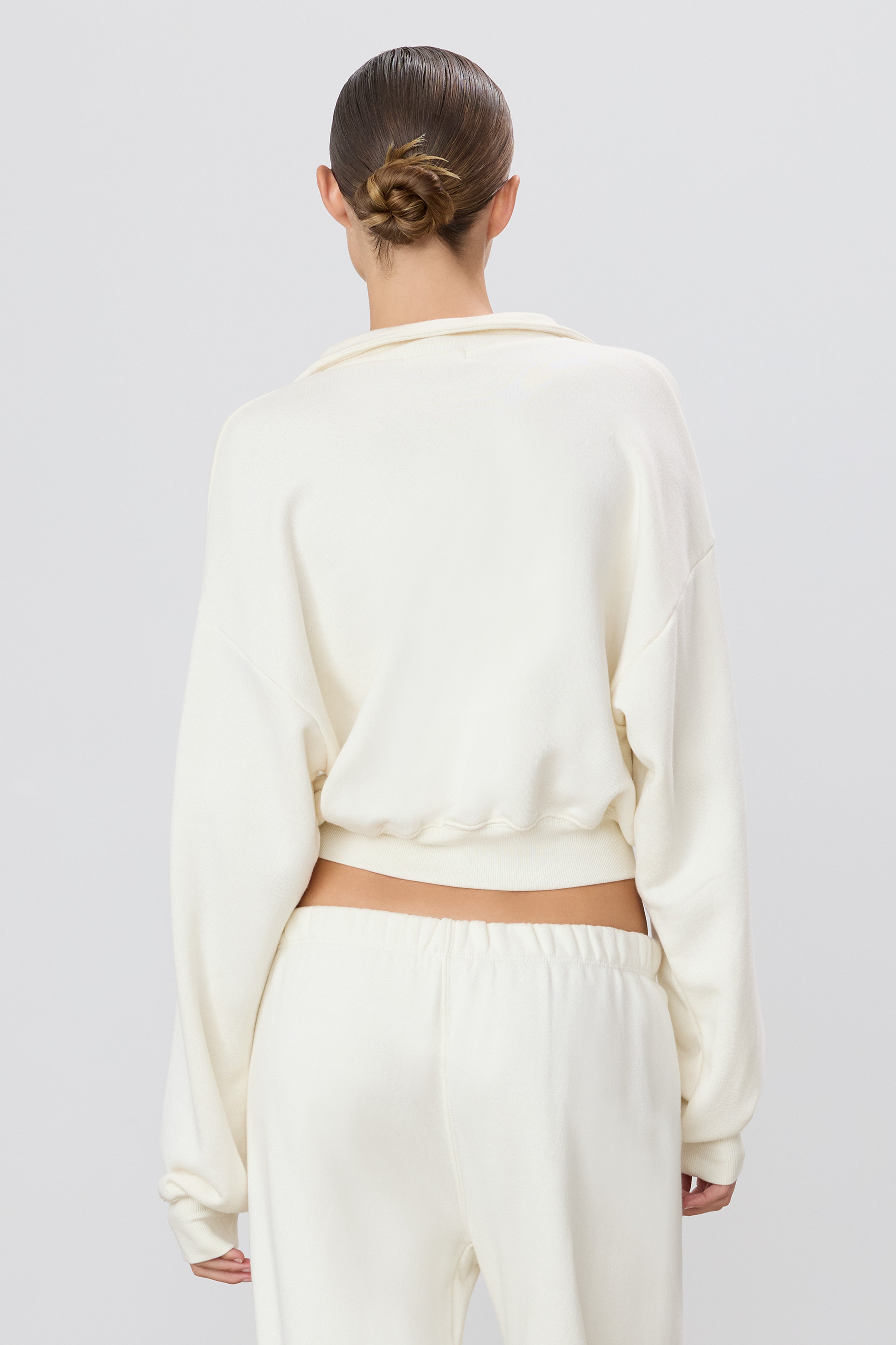 Cropped Half-Zip Sweatshirt