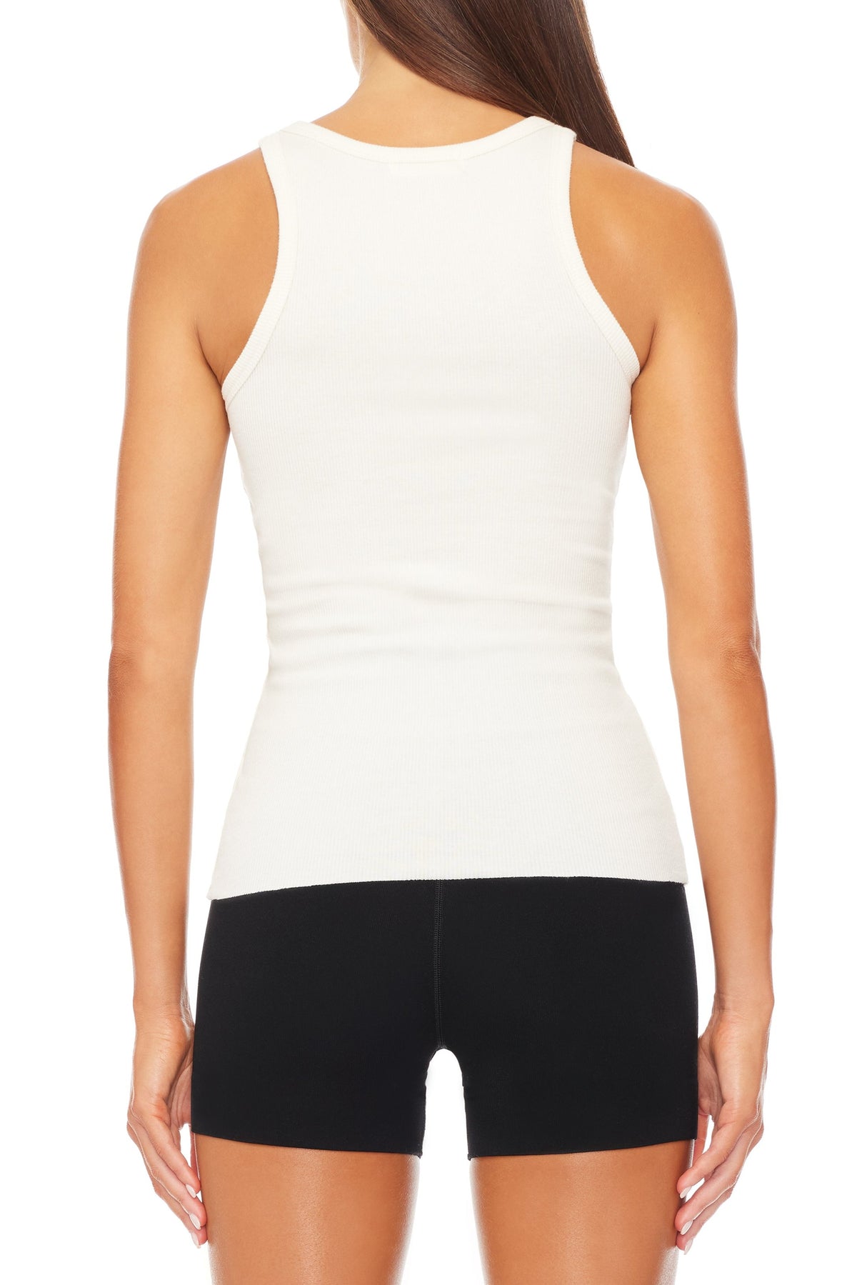 High Neck Fitted Tank Cream