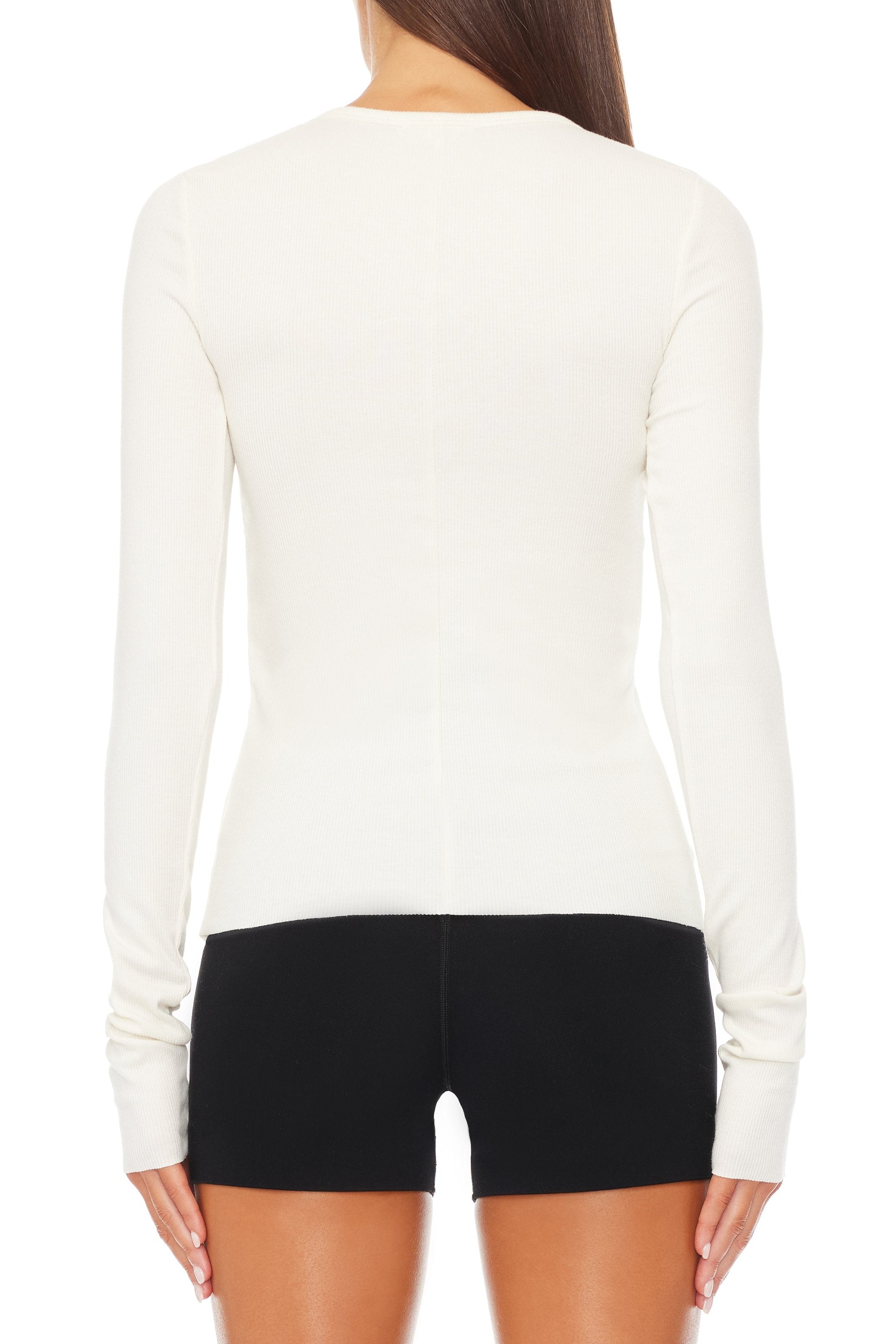 Long Sleeve Fitted Top Cream