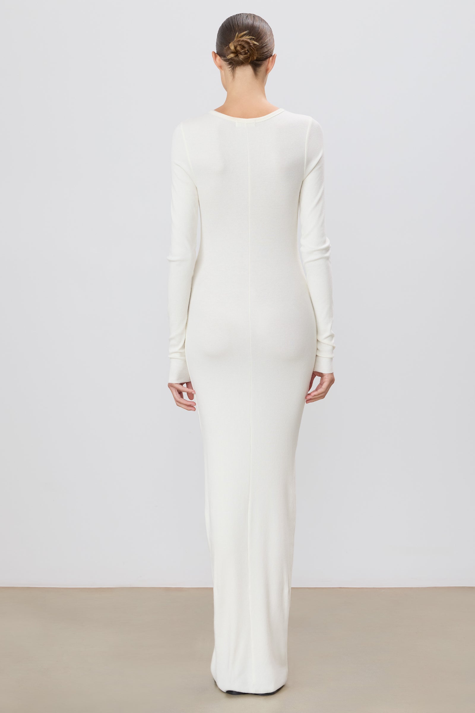 Long Sleeve Crewneck Maxi Dress | Butter Rib | Cream Long Sleeve Crewneck Maxi Dress | Butter Rib | Cream