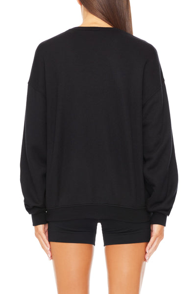 Oversized Crewneck Sweatshirt Black SWEATS ÉTERNE 