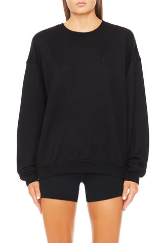 Oversized black crew neck sweater best sale