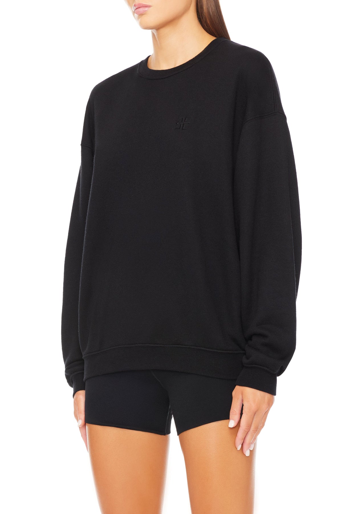 Oversized Crewneck Sweatshirt Black SWEATS ÉTERNE 