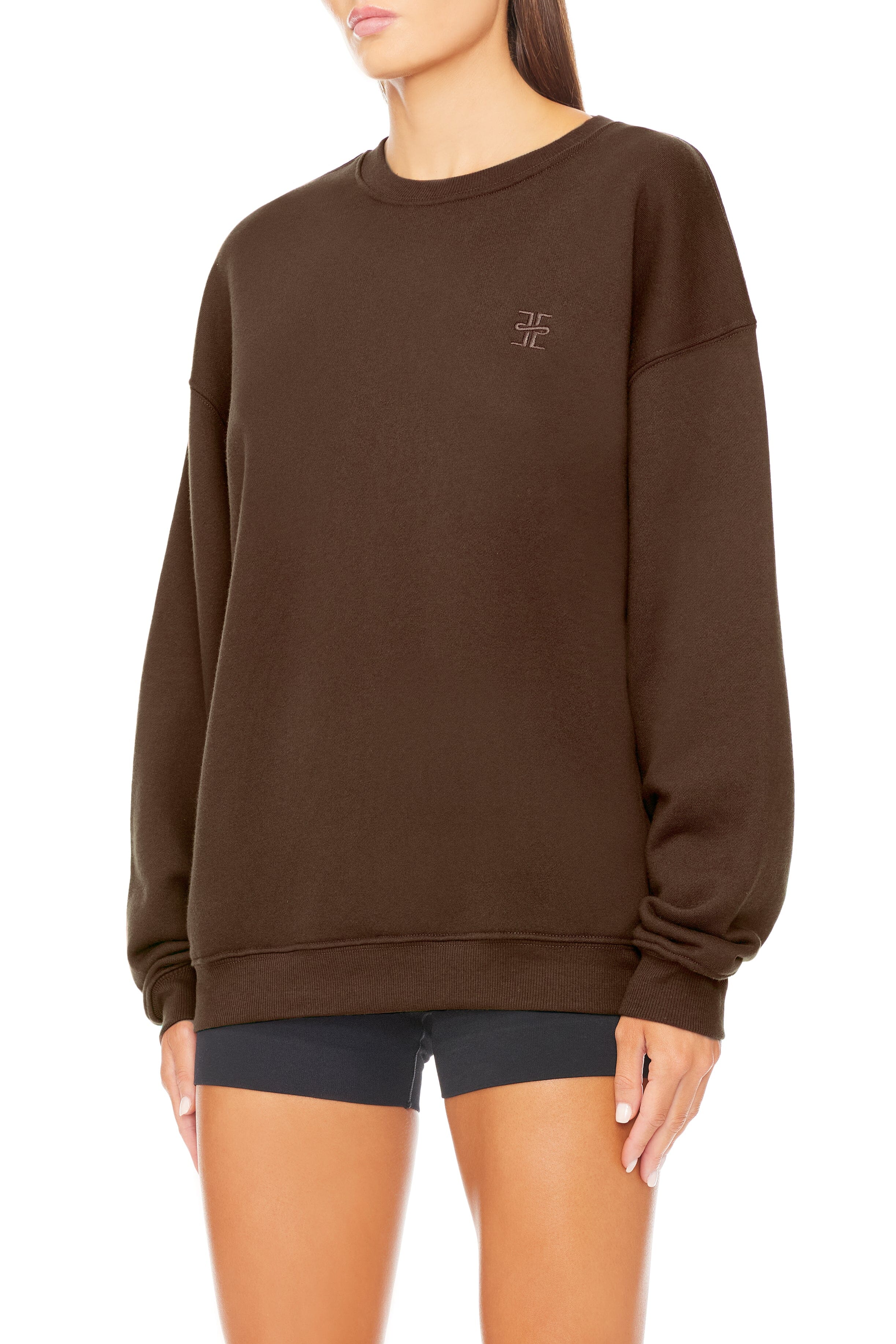 Oversized Crewneck Sweatshirt Chocolate SWEATS ÉTERNE 