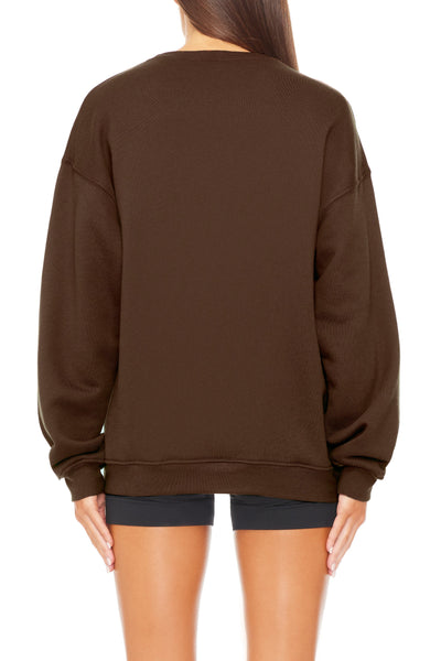 Oversized Crewneck Sweatshirt Chocolate SWEATS ÉTERNE 