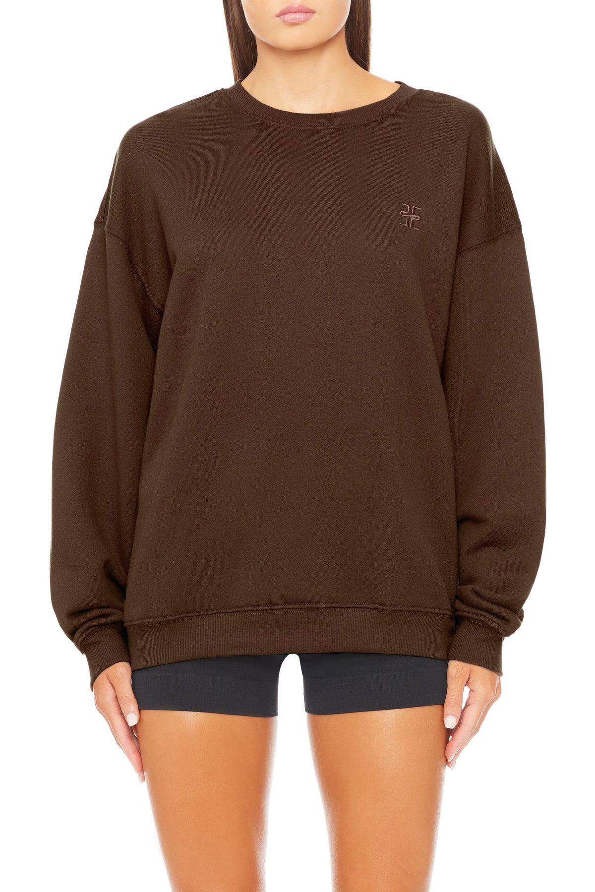 Oversized Crewneck Sweatshirt Chocolate SWEATS ÉTERNE 