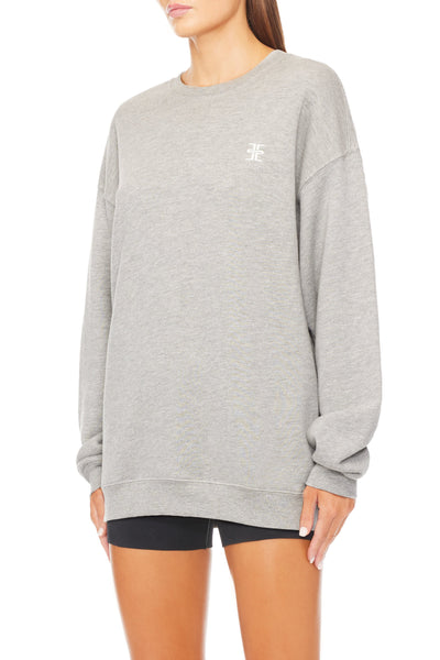 Oversized Crewneck Sweatshirt Heather Grey SWEATS ÉTERNE 