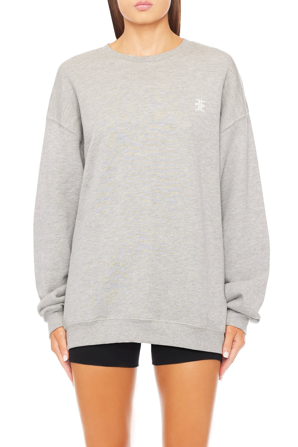 Oversized Crewneck Sweatshirt Heather Grey SWEATS ÉTERNE 