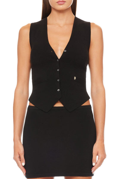 Paige Cashmere Vest Black VESTS ÉTERNE 