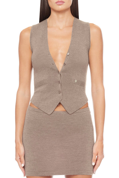 Paige Cashmere Vest Millet VESTS ÉTERNE 