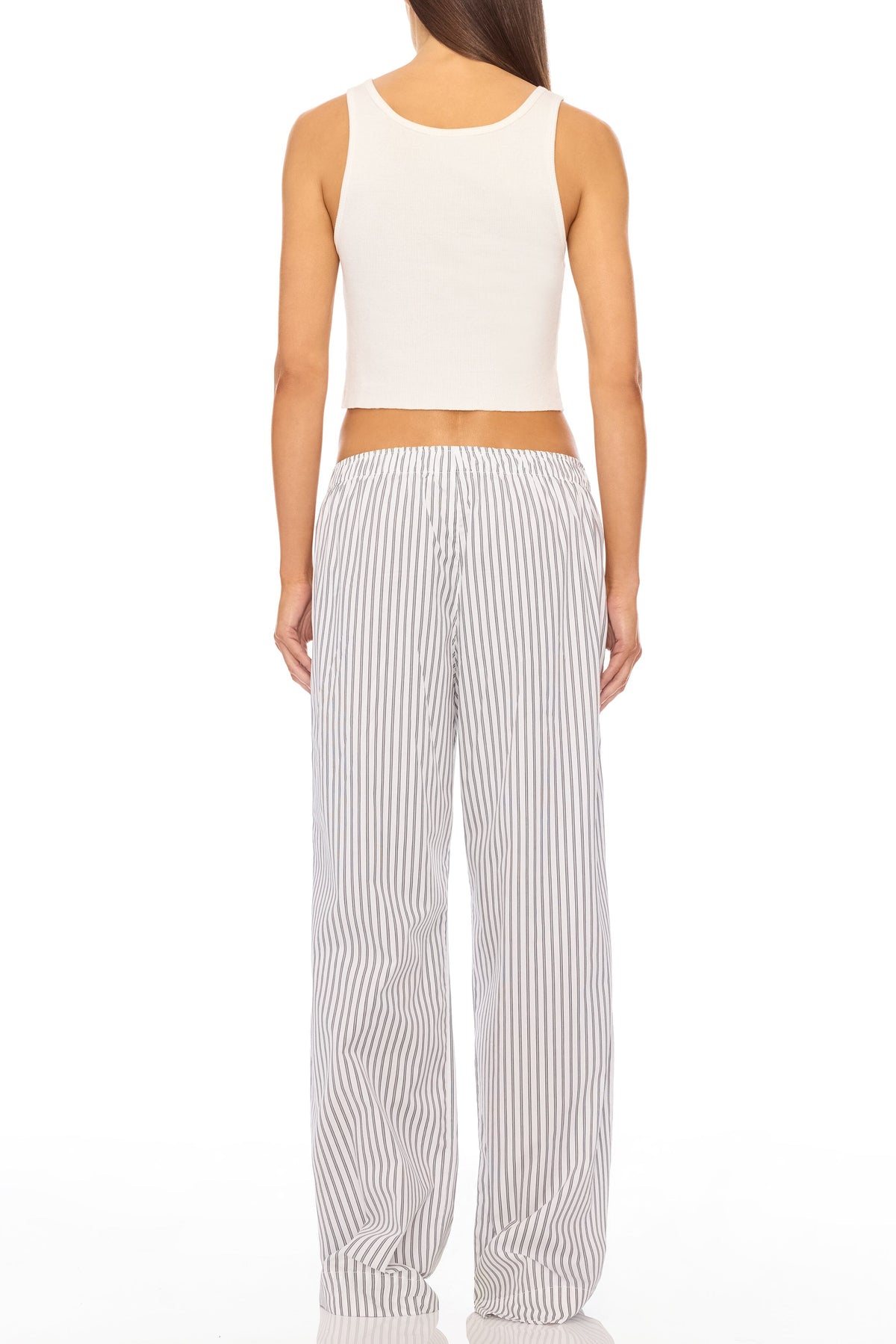 Poplin Lounge Pant Black/White Stripe BOTTOMS ÉTERNE 