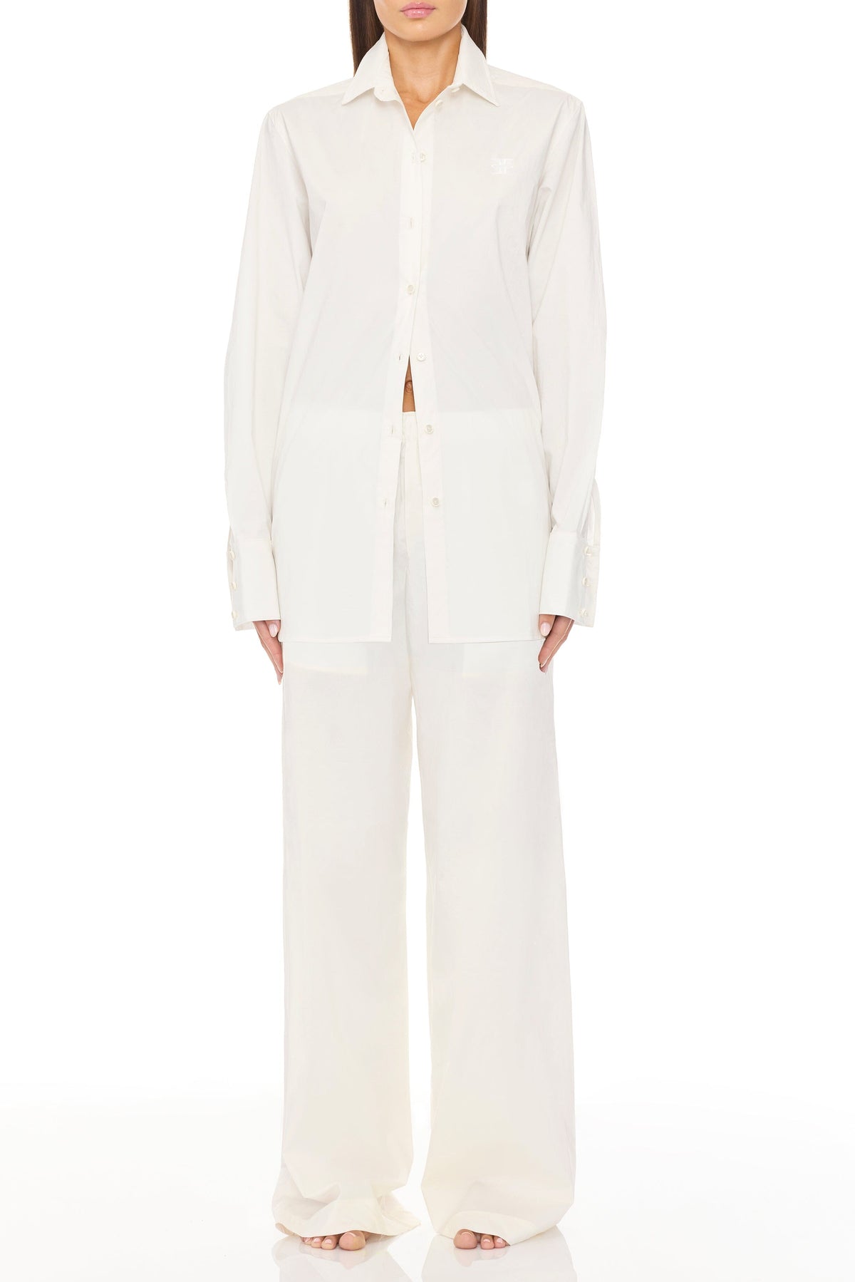 Poplin Lounge Pant White BOTTOMS ÉTERNE 