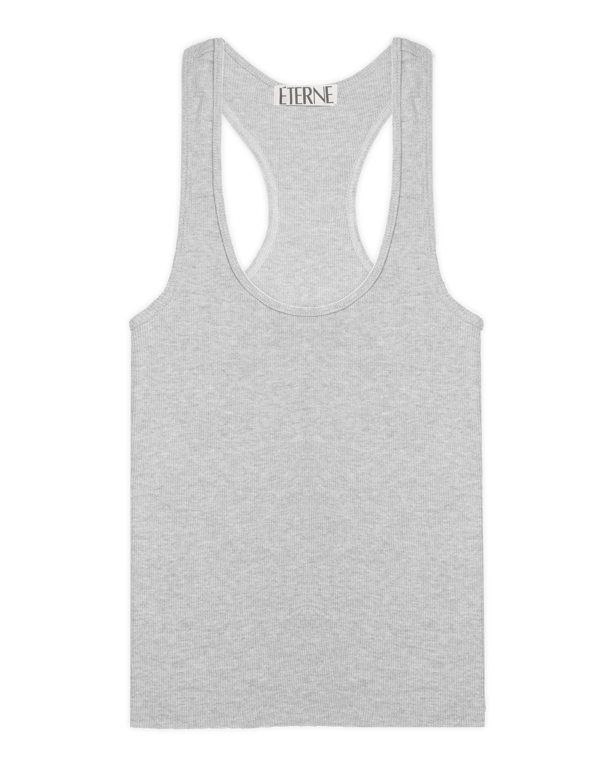 Rib Racerback Tank Heather Grey Tops ÉTERNE 