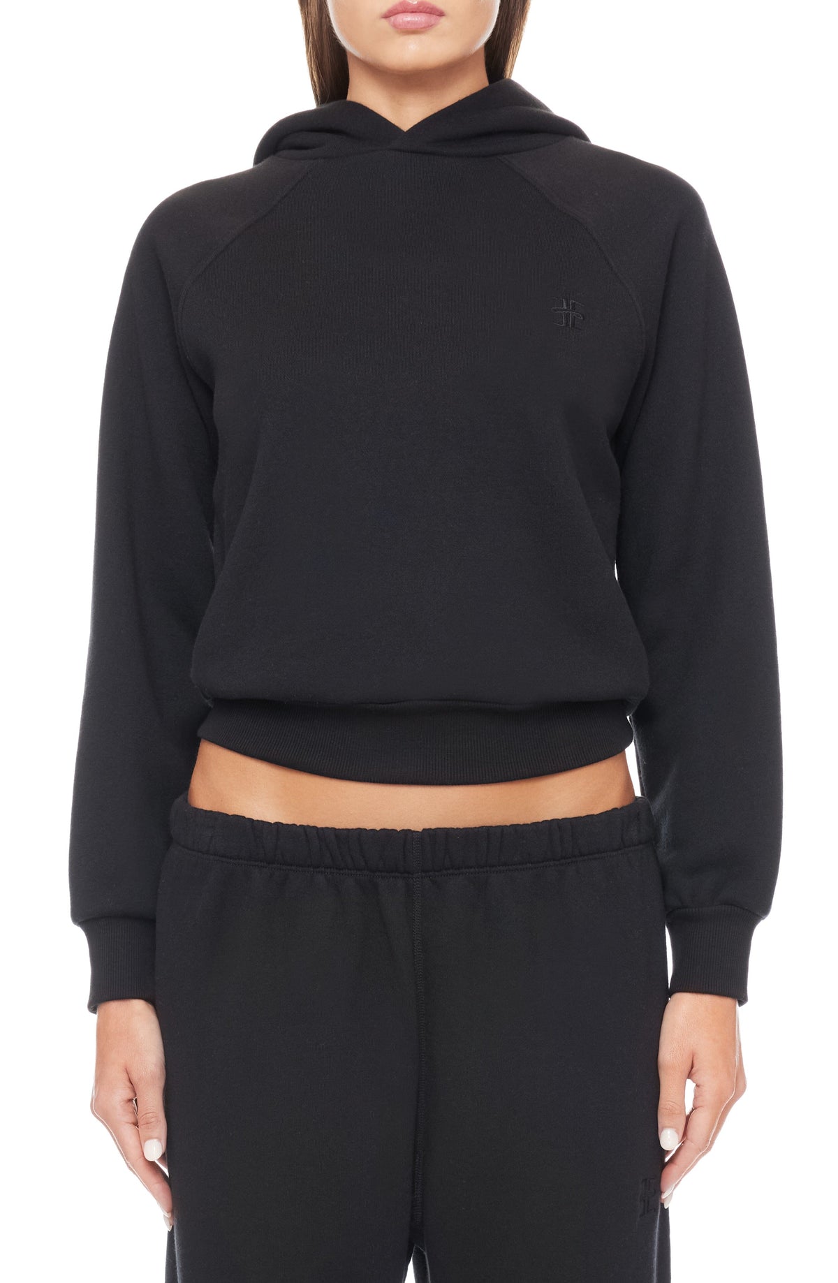 Shrunken Hoodie Sweatshirt Black TERRY ÉTERNE 