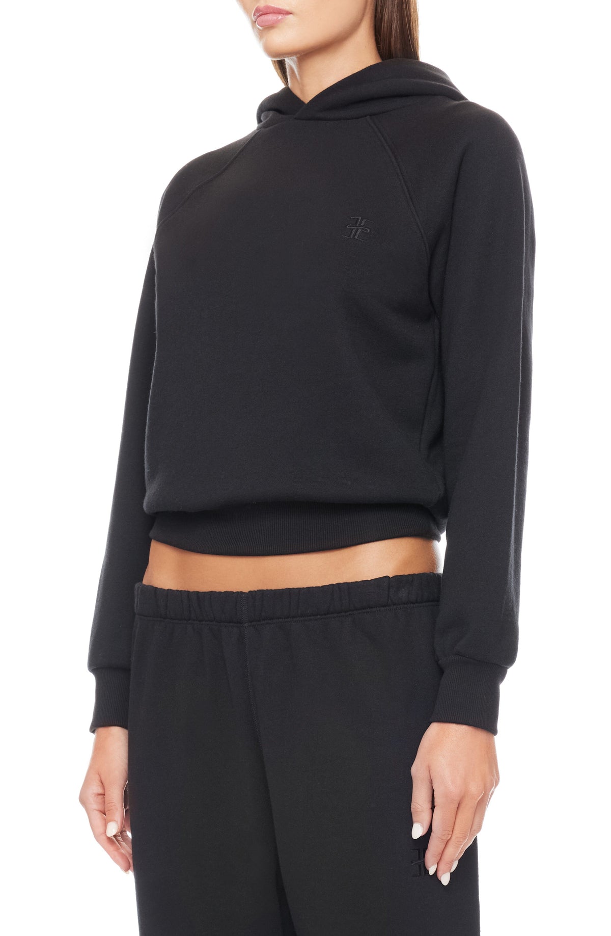 Shrunken Hoodie Sweatshirt Black TERRY ÉTERNE 