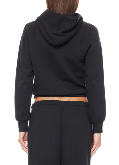 Shrunken Hoodie Sweatshirt Black TERRY ÉTERNE 