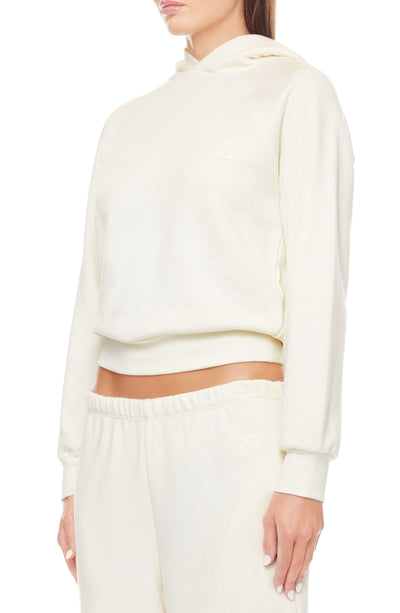 Shrunken Hoodie Sweatshirt Cream TERRY ÉTERNE 