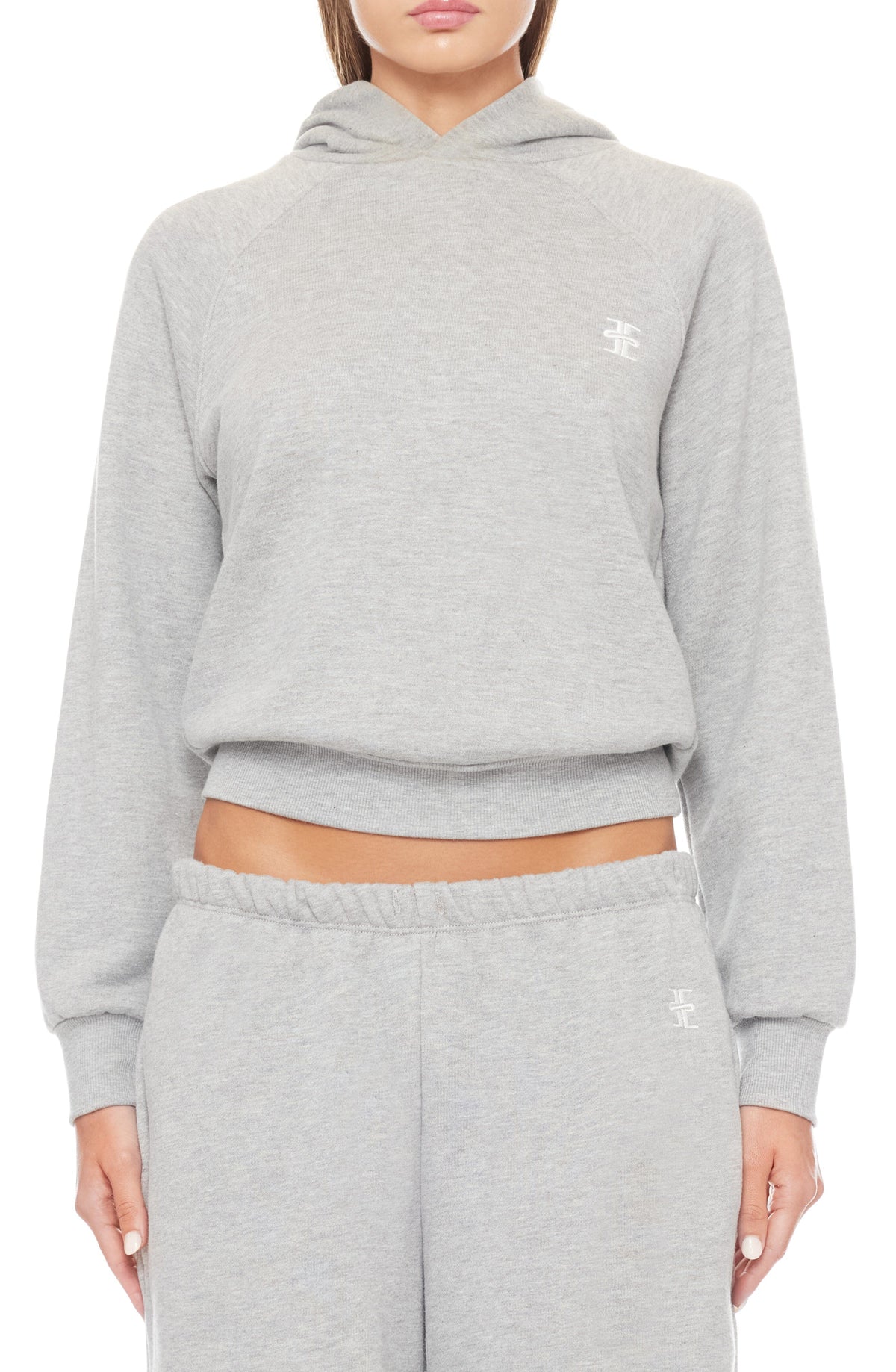 Shrunken Hoodie Sweatshirt Heather Grey TERRY ÉTERNE 