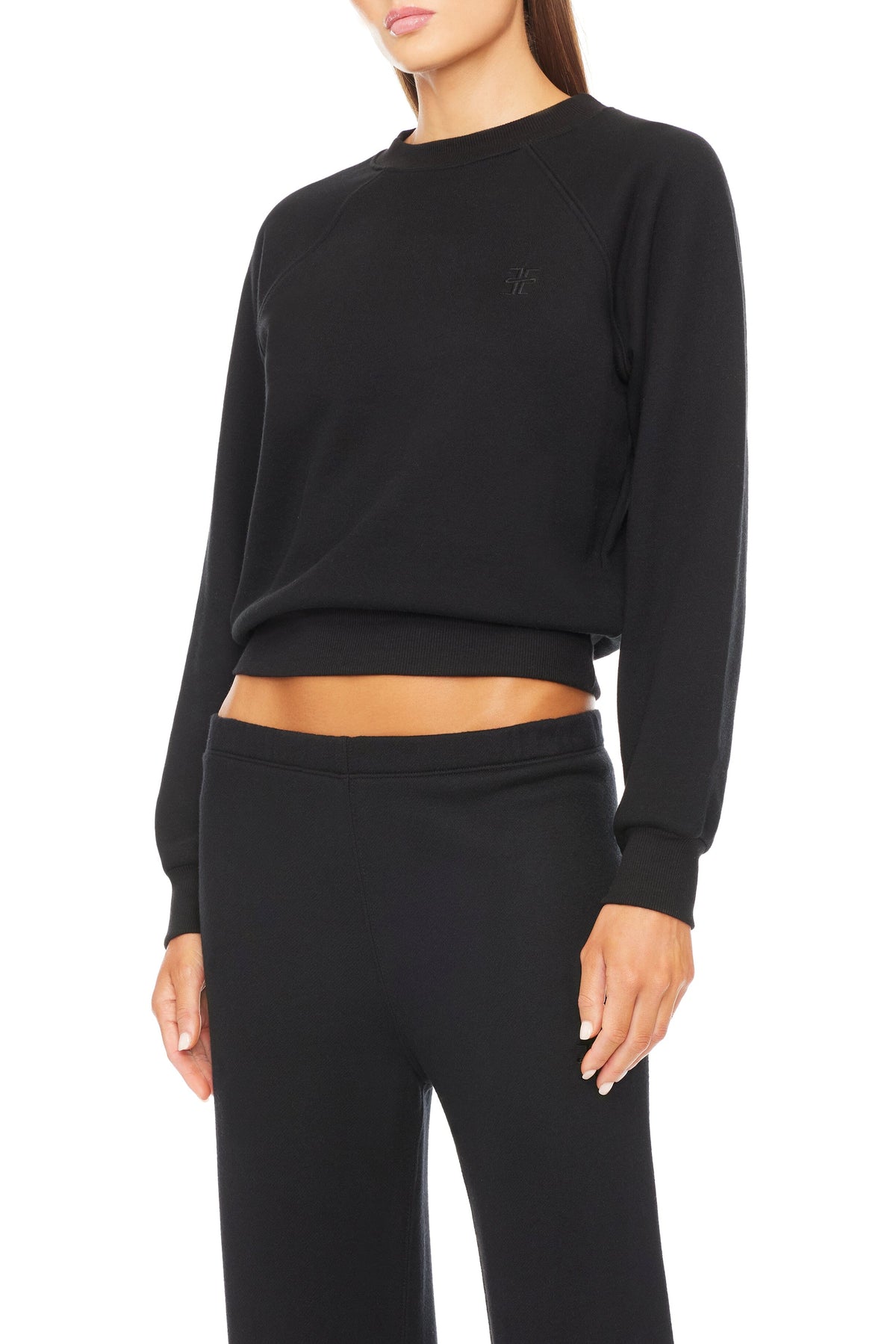 Shrunken Raglan Sweatshirt Black SWEATS ÉTERNE 