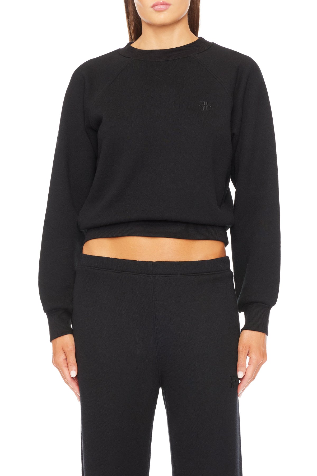 Shrunken Raglan Sweatshirt Black SWEATS ÉTERNE 