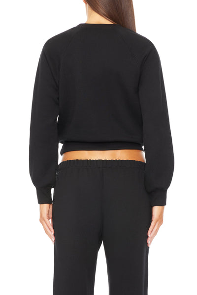 Shrunken Raglan Sweatshirt Black SWEATS ÉTERNE 