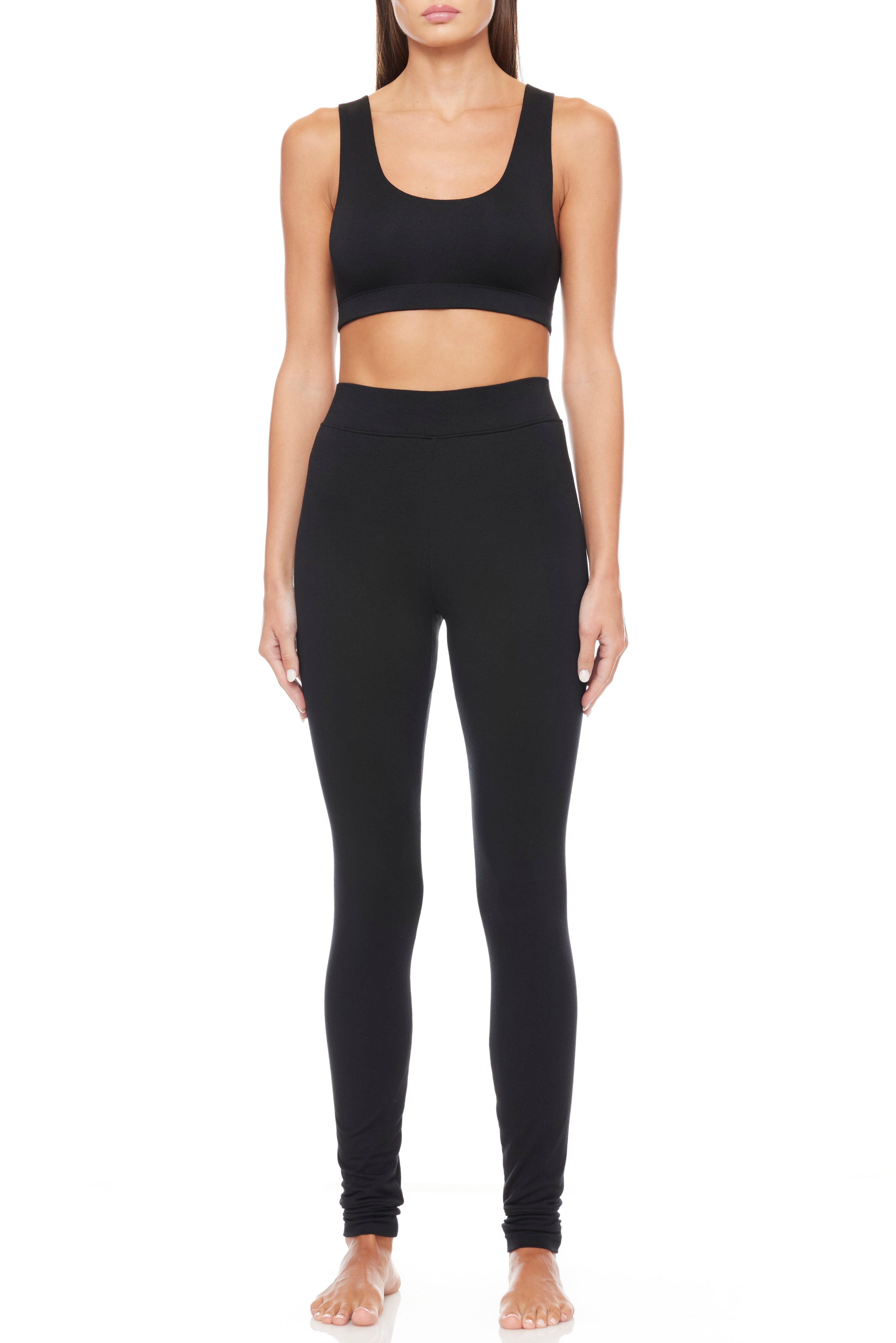 Soft Jersey High Rise Legging Black BOTTOMS ÉTERNE 