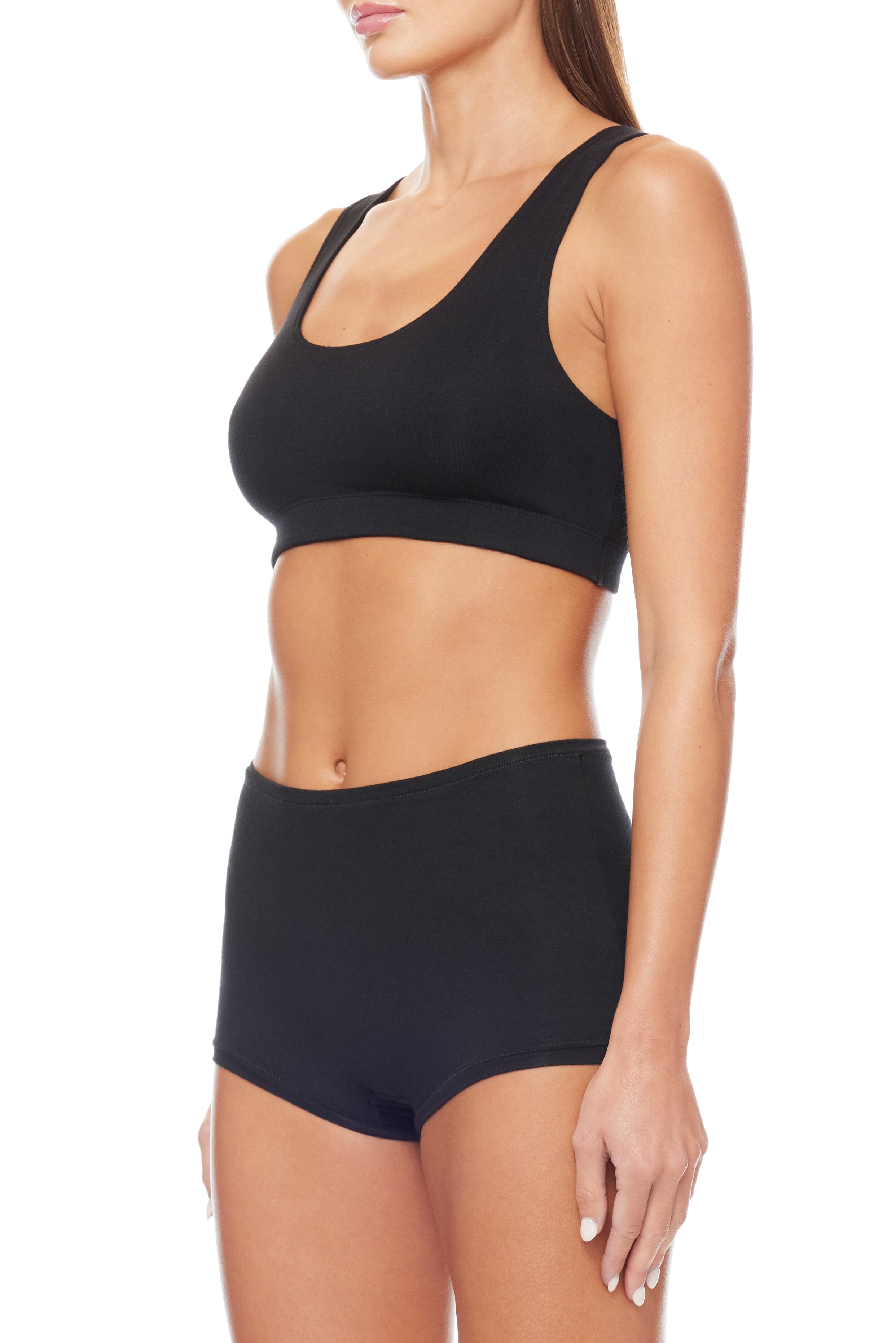 Soft Jersey High Waisted Boy Short Black BOTTOMS ÉTERNE 