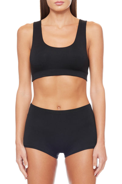 Soft Jersey High Waisted Boy Short Black BOTTOMS ÉTERNE 